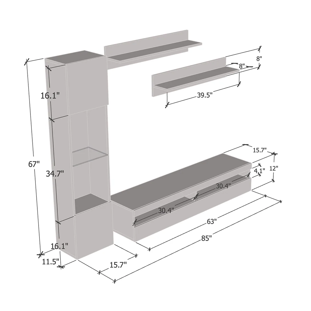 Fly G 35TV Floating Entertainment Center - Image 55
