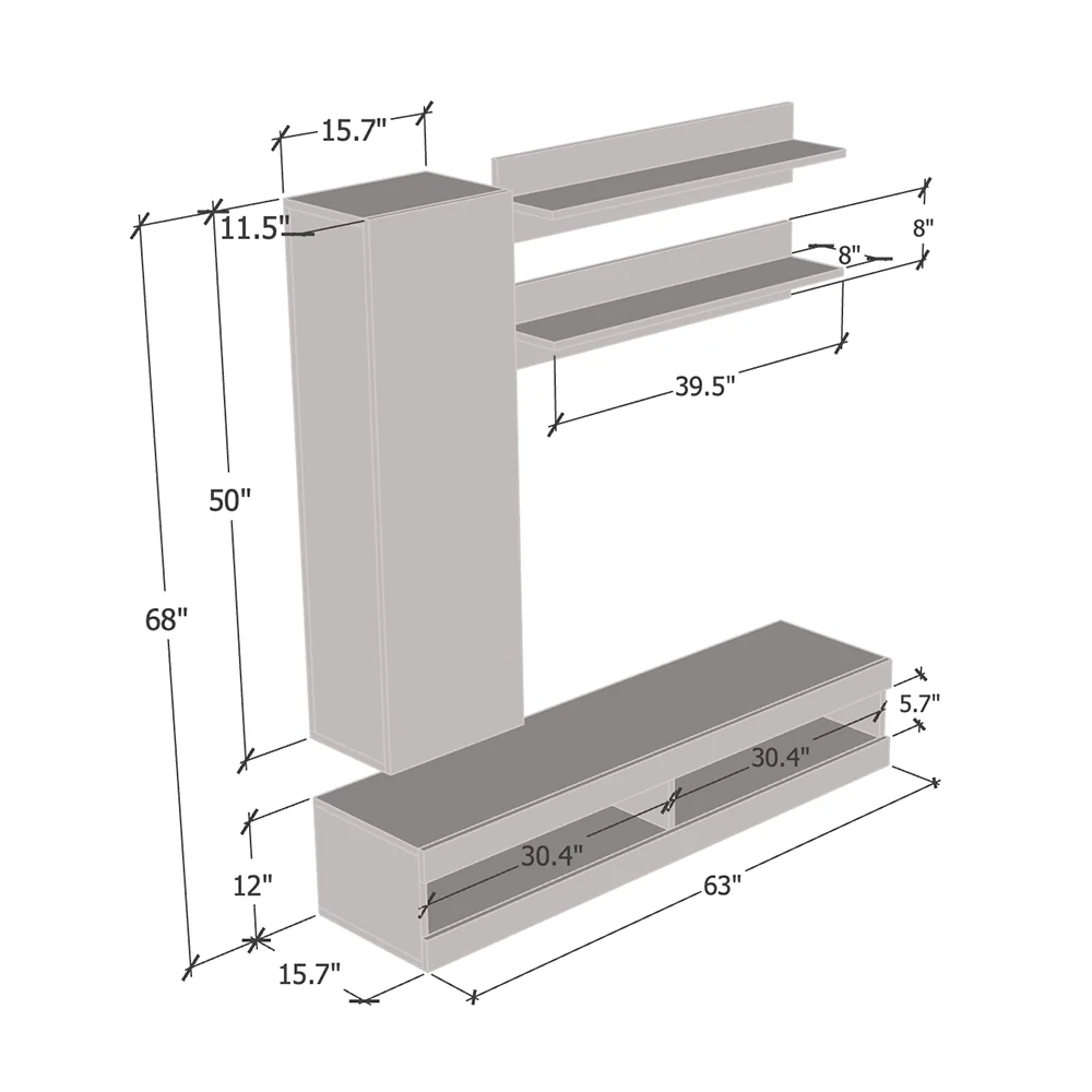 Fly H 34TV Floating Entertainment Center - Image 15