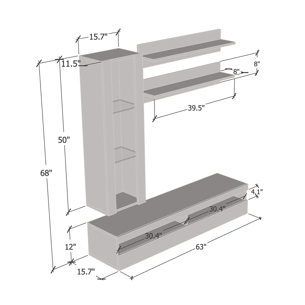 Fly H 35TV Floating Entertainment Center - Image 40
