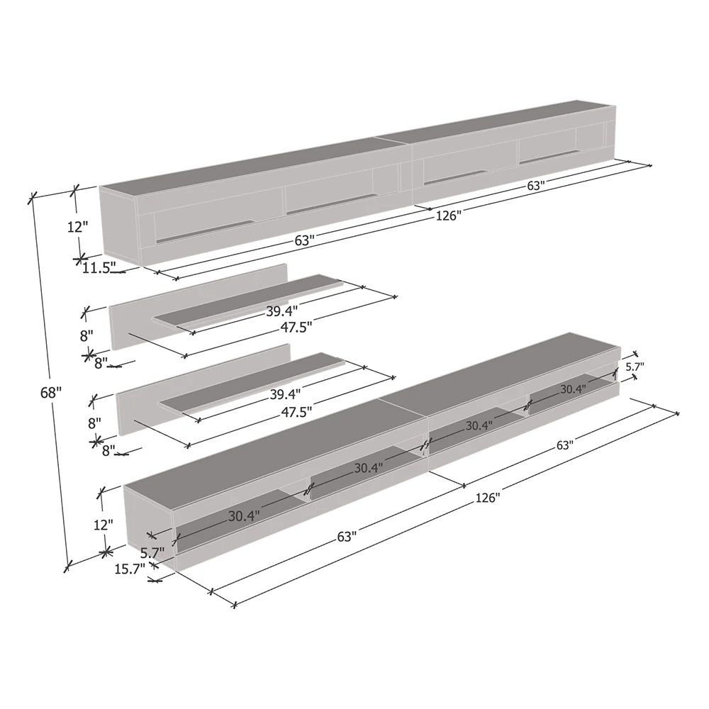 Fly I 34TV Floating Entertainment Center - Image 40