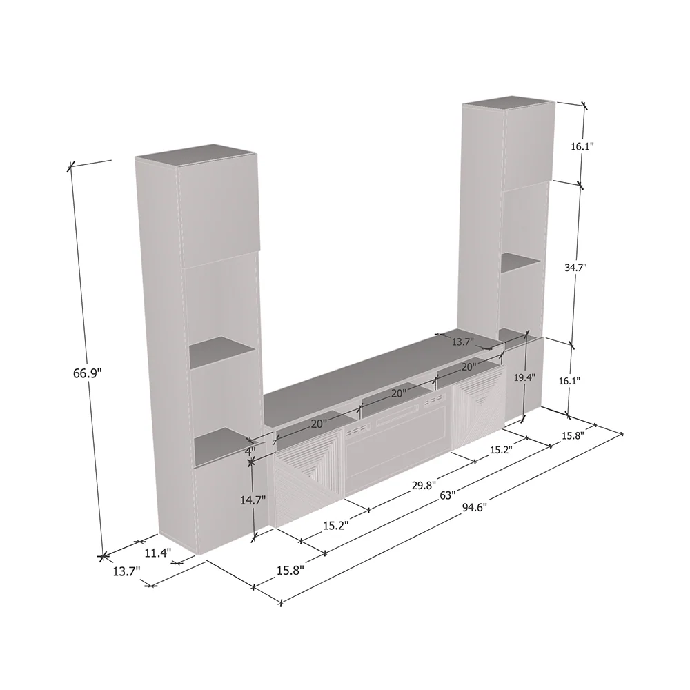 Giza BL-EF Floating Fireplace Entertainment Center - Image 48