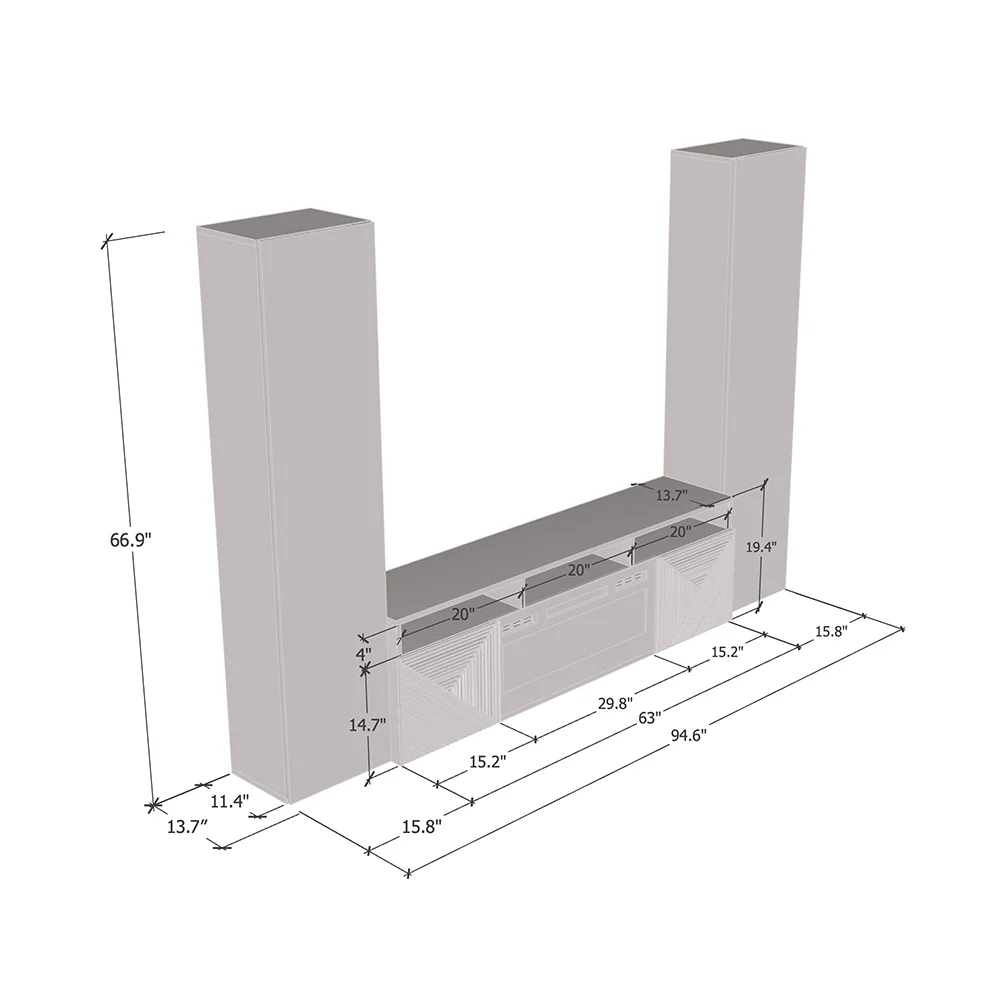 Giza BL-EF Floating Fireplace Entertainment Center - Image 8
