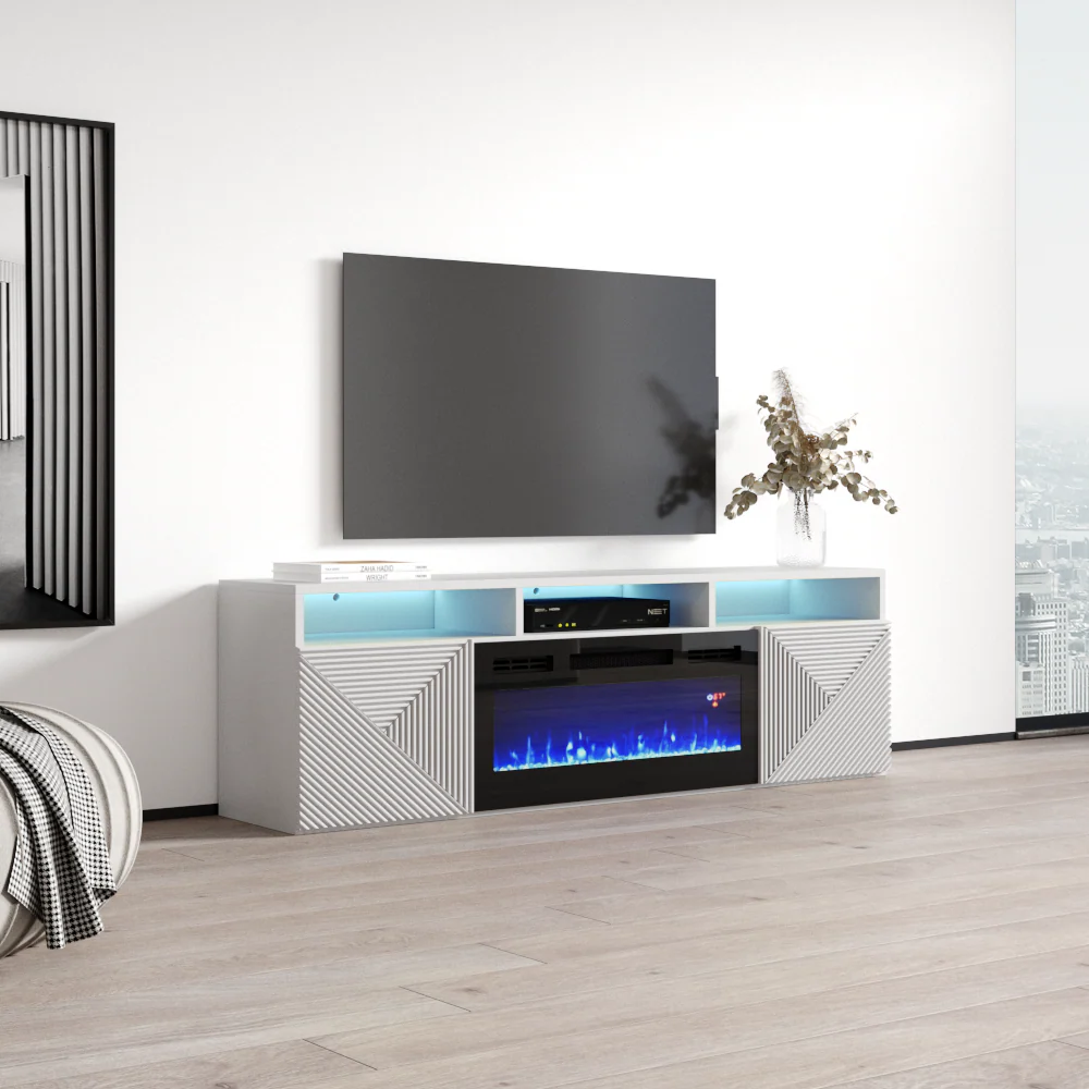 Giza BL-EF Floating Fireplace TV Stand - Image 7