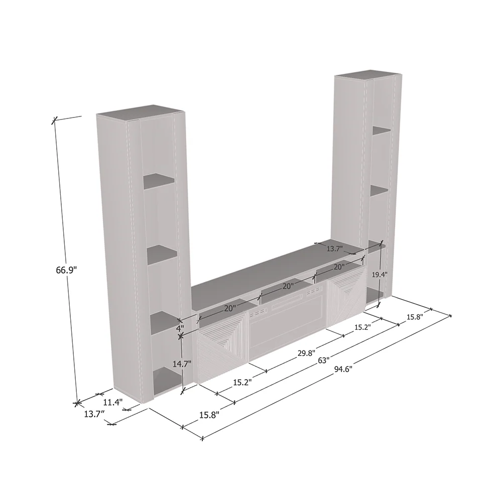 Giza WH-EF Floating Fireplace Entertainment Center - Image 24