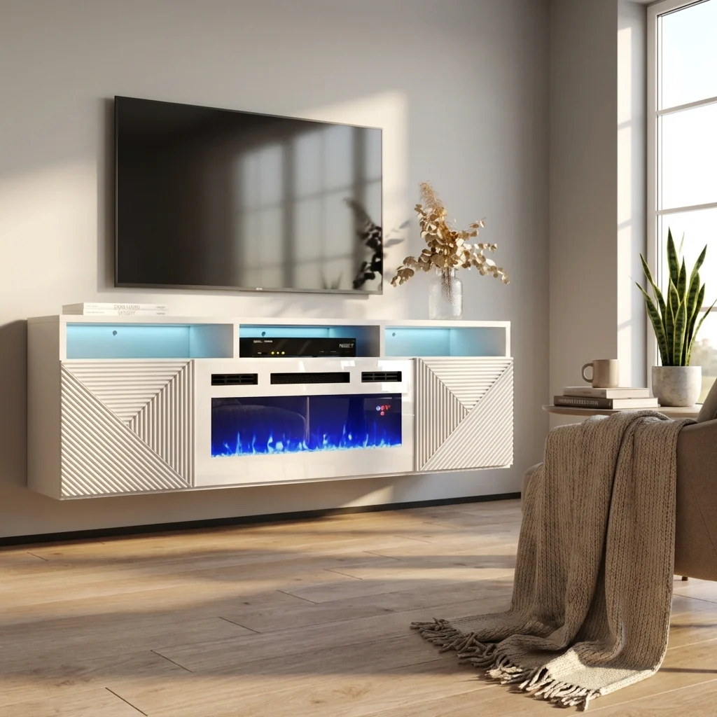 Giza WH-EF Floating Fireplace TV Stand - Image 9