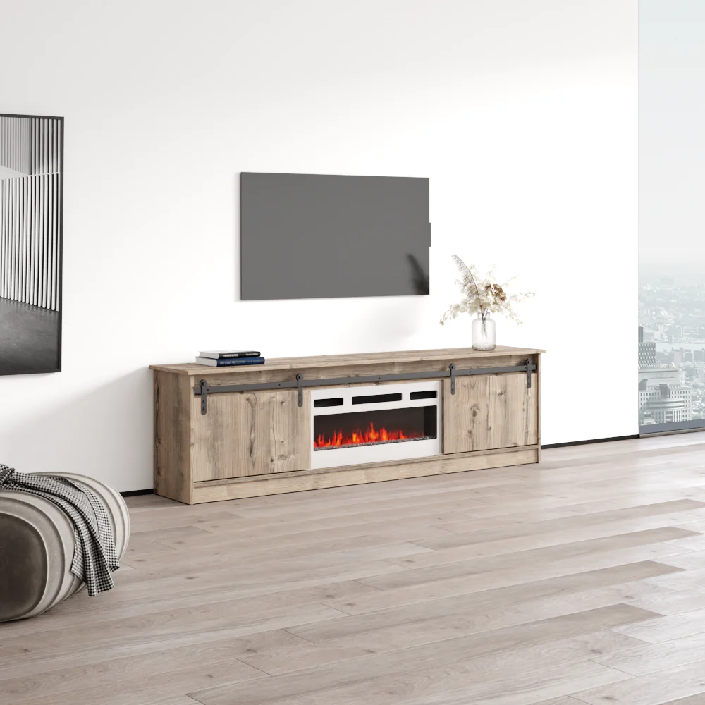Granero 04 WH-EF Fireplace TV Stand - Image 3