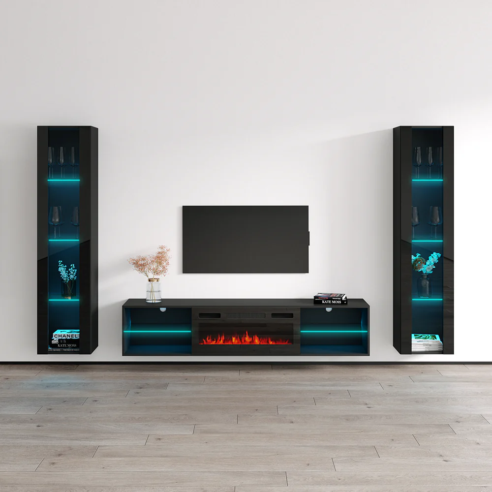 Lima BL-EF Floating Fireplace Entertainment Center - Image 11