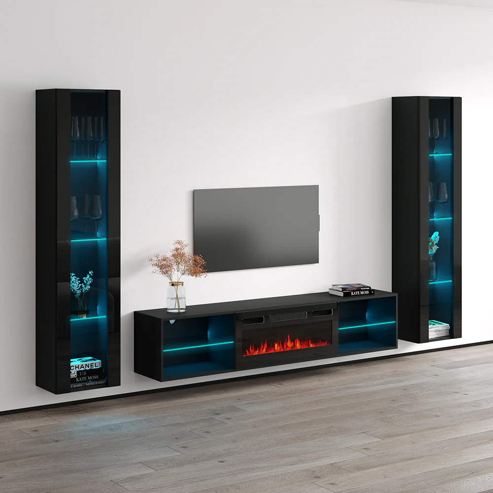 Lima BL-EF Floating Fireplace Entertainment Center - Image 12