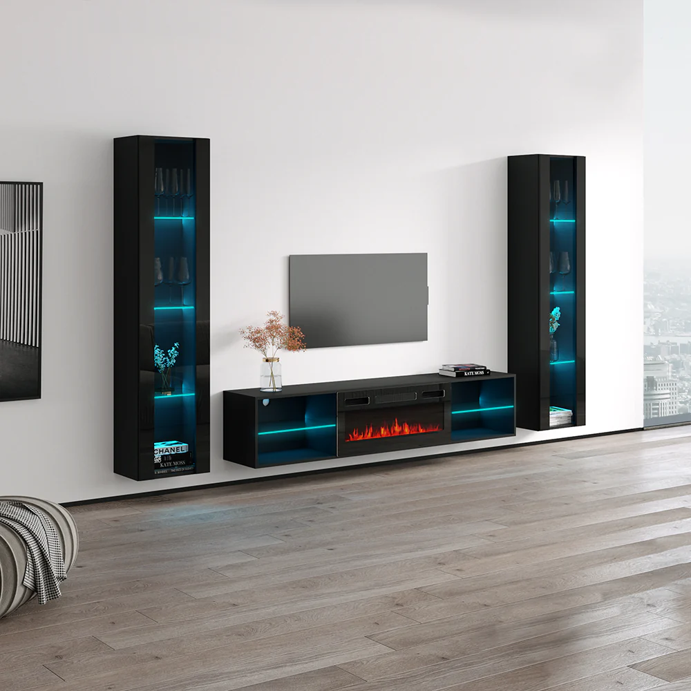 Lima BL-EF Floating Fireplace Entertainment Center - Image 13
