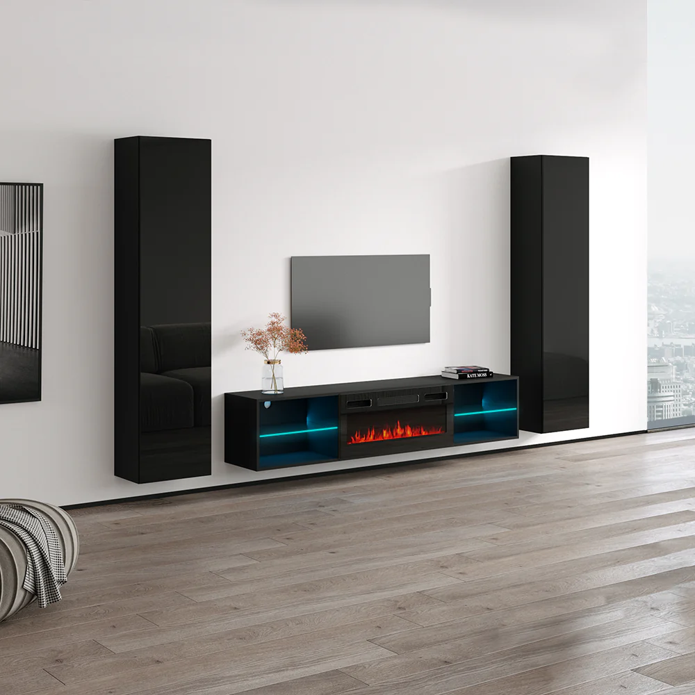 Lima BL-EF Floating Fireplace Entertainment Center - Image 3