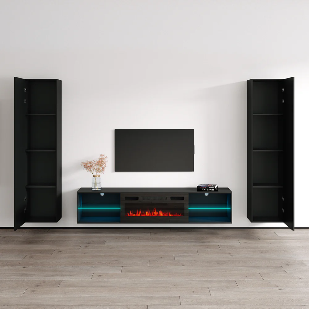 Lima BL-EF Floating Fireplace Entertainment Center - Image 4