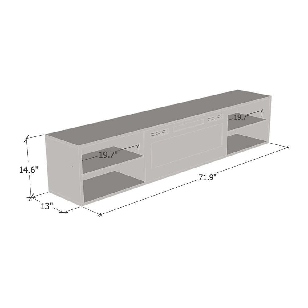 Lima BL-EF Floating Fireplace TV Stand - Image 5