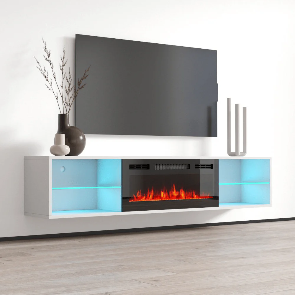 Lima BL-EF Floating Fireplace TV Stand - Image 7