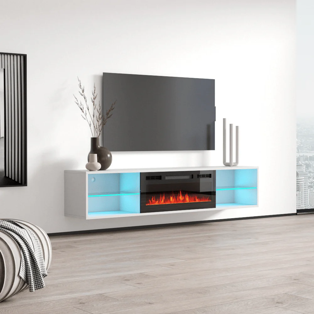 Lima BL-EF Floating Fireplace TV Stand - Image 8