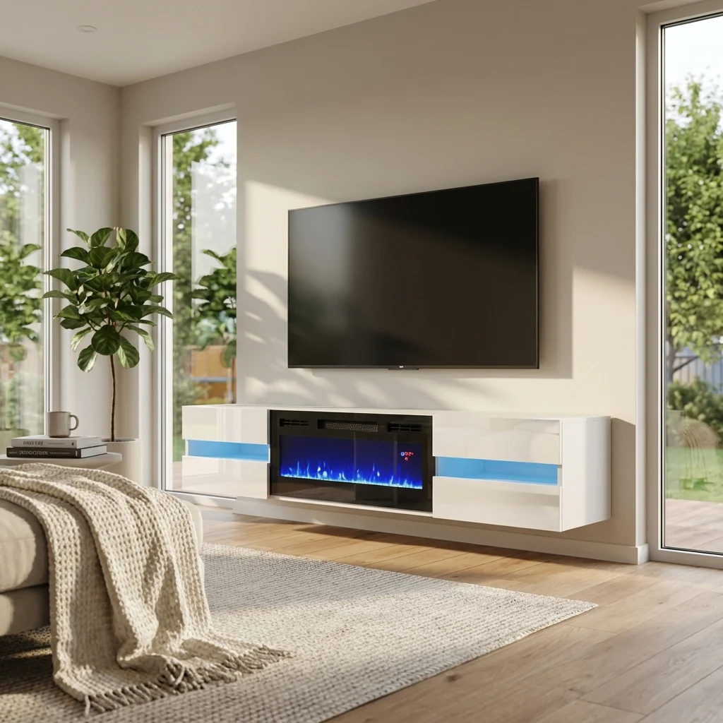 Metro BL-EF Floating Fireplace TV Stand - Image 6
