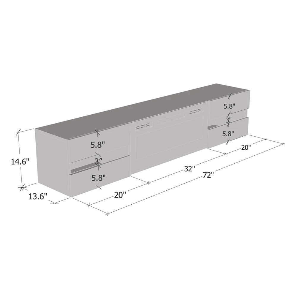 Metro BL-EF Floating Fireplace TV Stand - Image 8