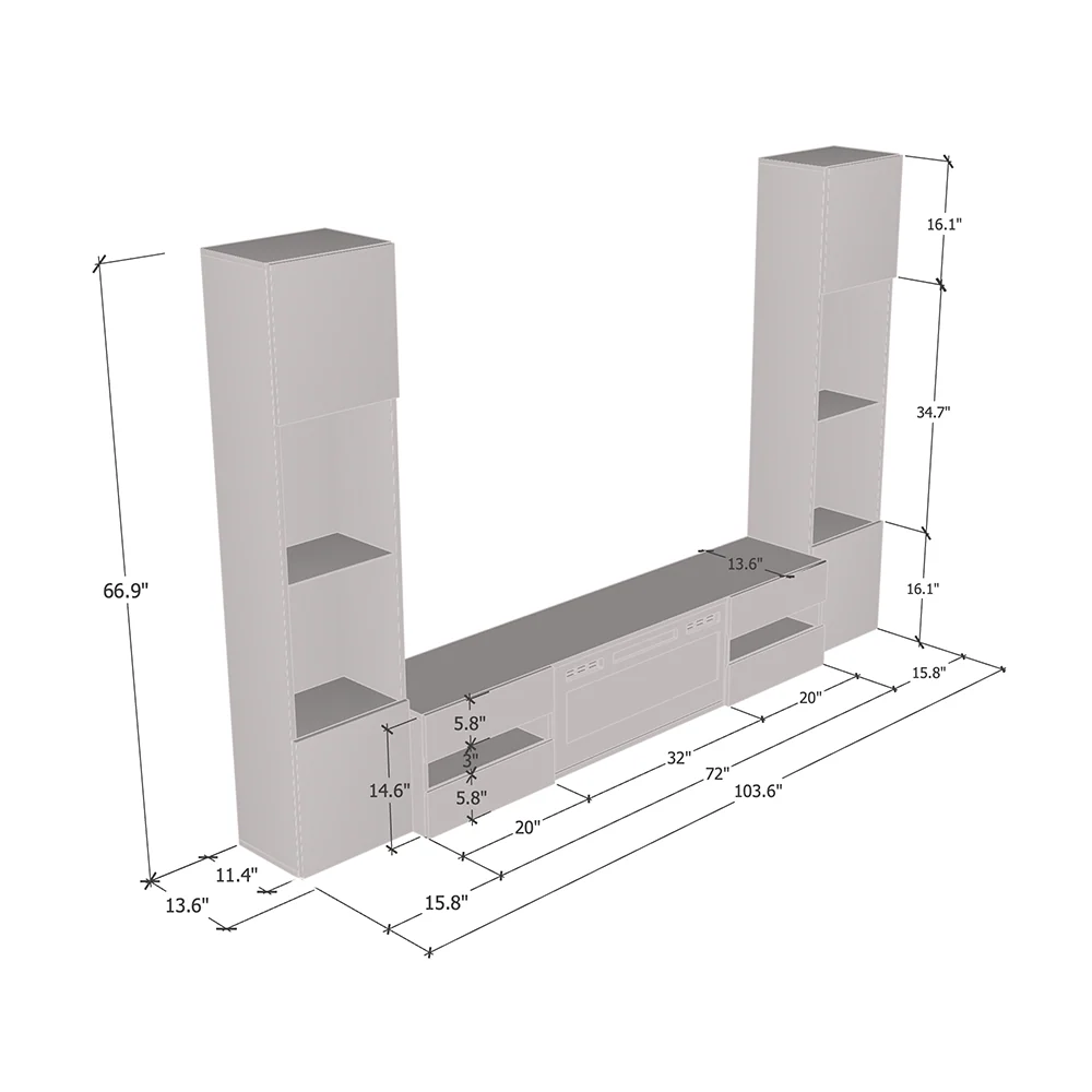 Metro WH-EF Floating Fireplace Entertainment Center - Image 15