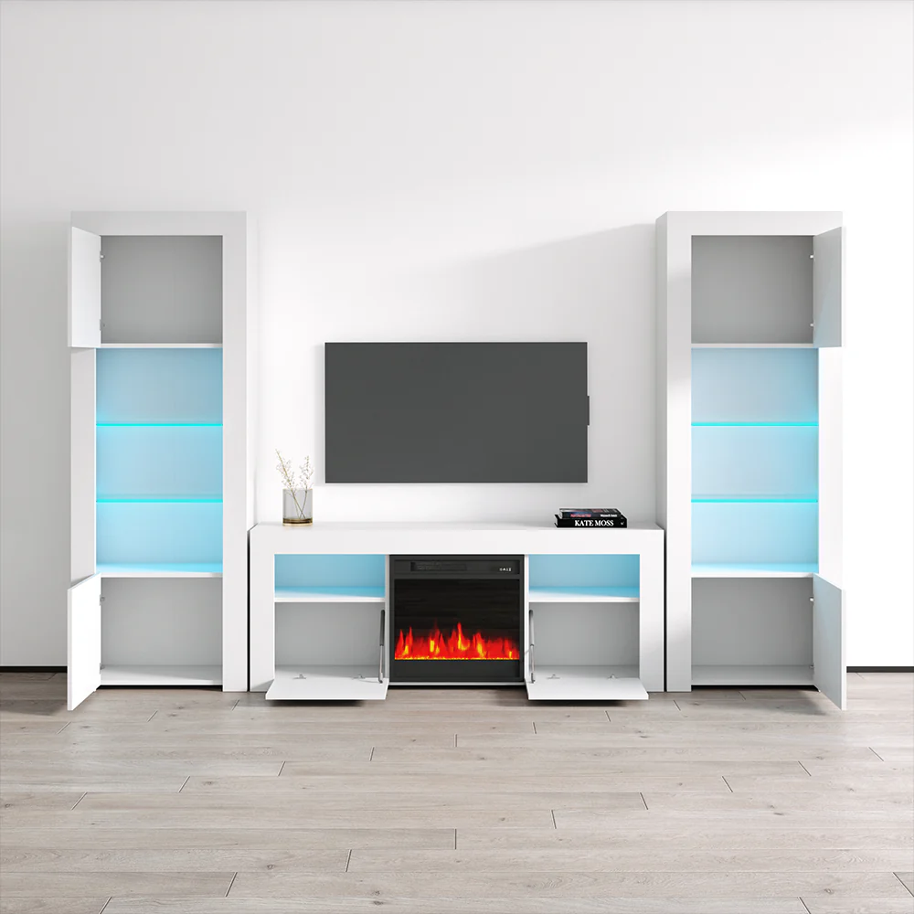 Milano 145EF-BK-BK Fireplace Entertainment Center - Image 4