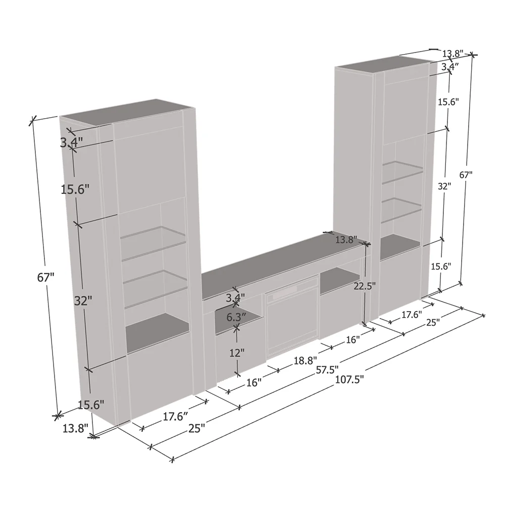 Milano 145EF-BK-BK Fireplace Entertainment Center - Image 6