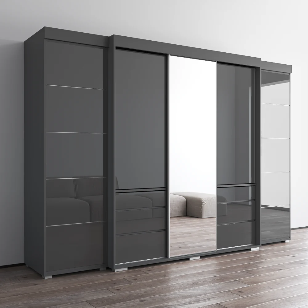 Monaco 3D-EXEX Wardrobe with 1 Mirror - Image 10