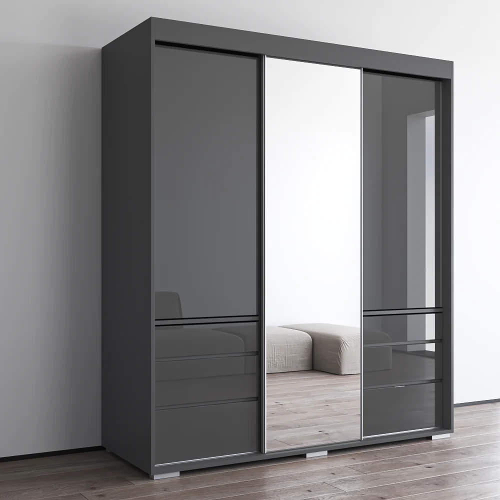 Monaco 3D Wardrobe with Mirror - Image 14