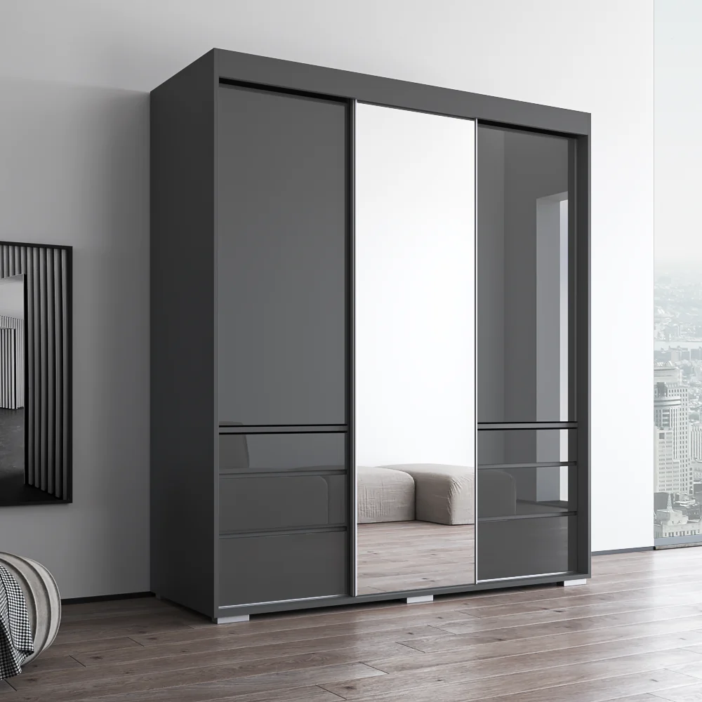 Monaco 3D Wardrobe with Mirror - Image 15