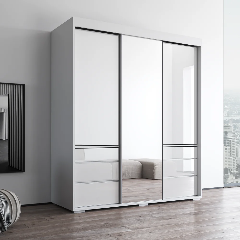 Monaco 3D Wardrobe with Mirror - Image 3