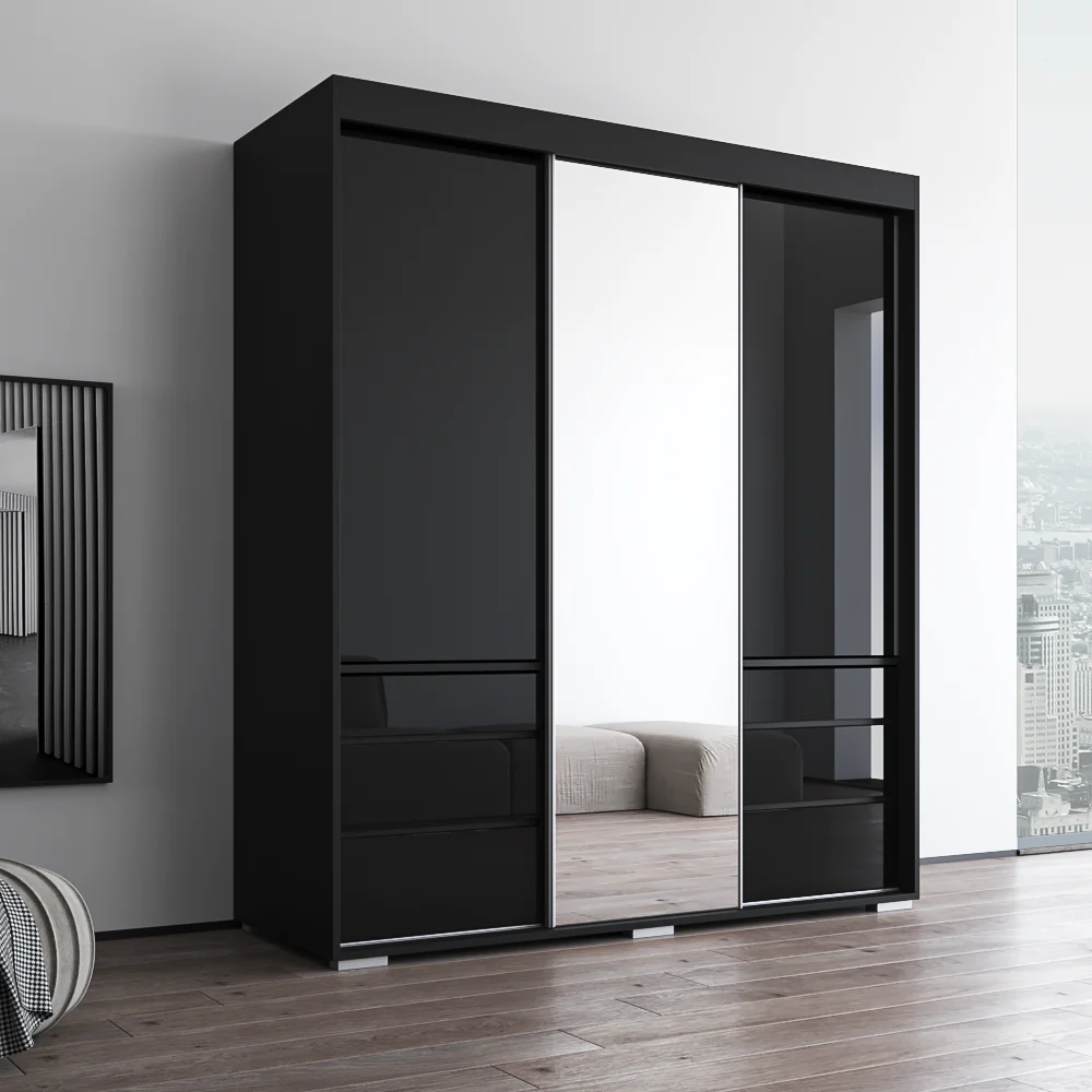 Monaco 3D Wardrobe with Mirror - Image 9