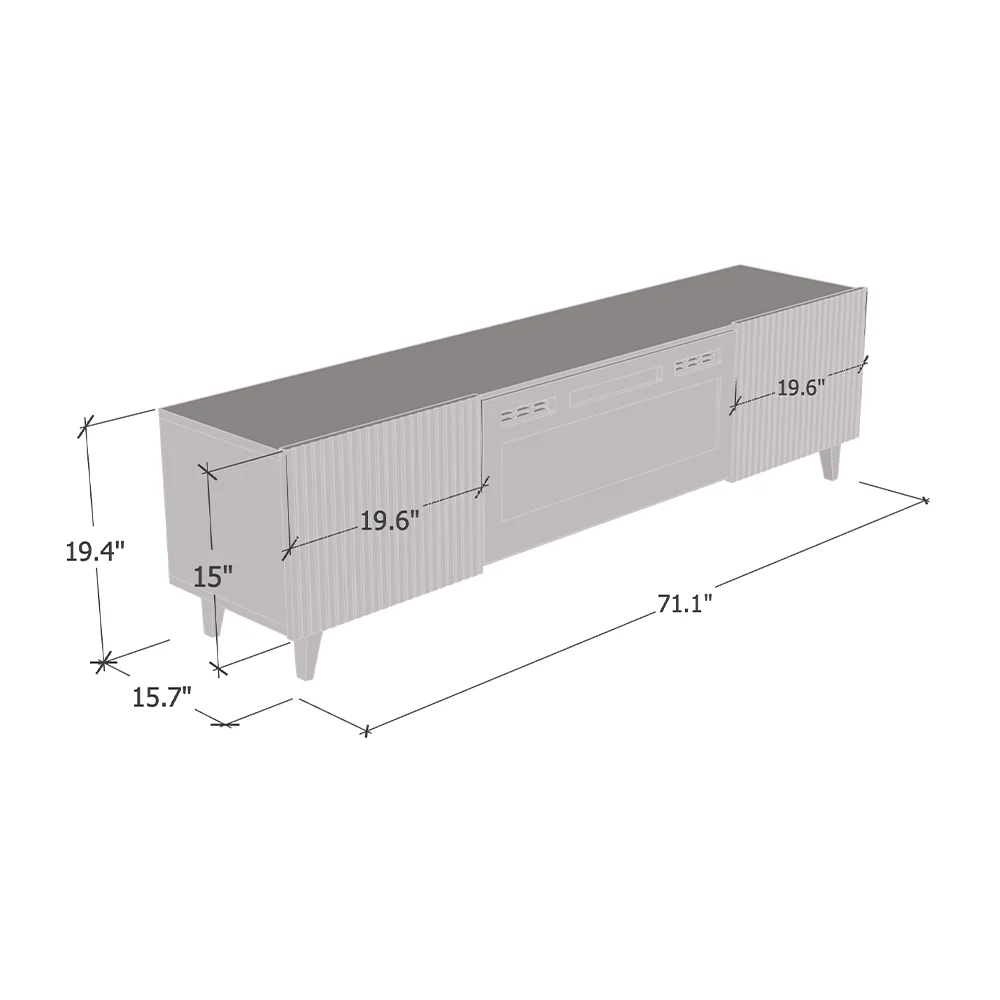 Pafos WH-EF Fireplace TV Stand - Image 6