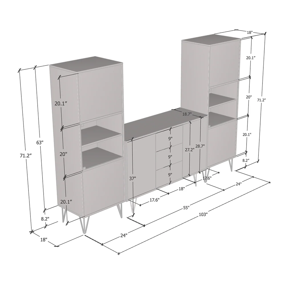 Peri SB-BK-BK Entertainment Center - Image 5