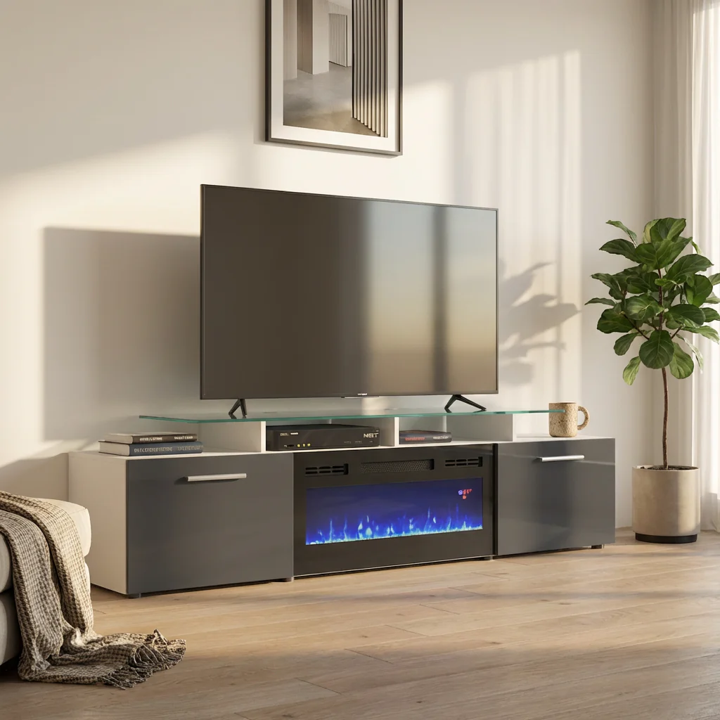 Rova BL-EF Fireplace TV Stand - Image 20