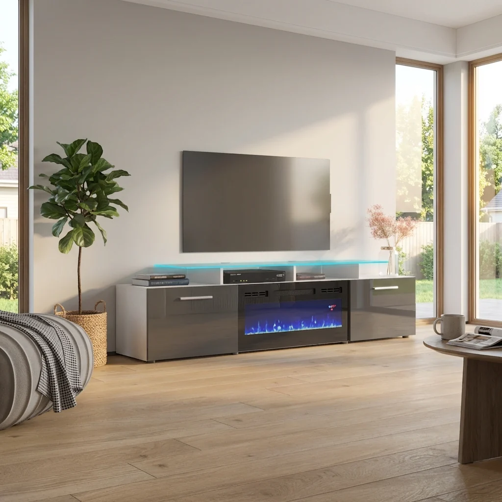 Rova BL-EF Fireplace TV Stand - Image 26