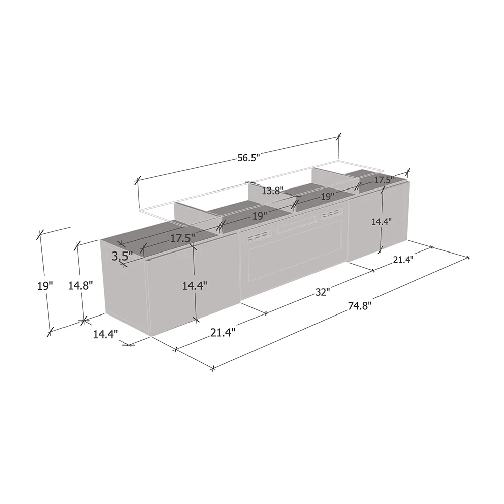 Rova BL-EF Fireplace TV Stand - Image 9
