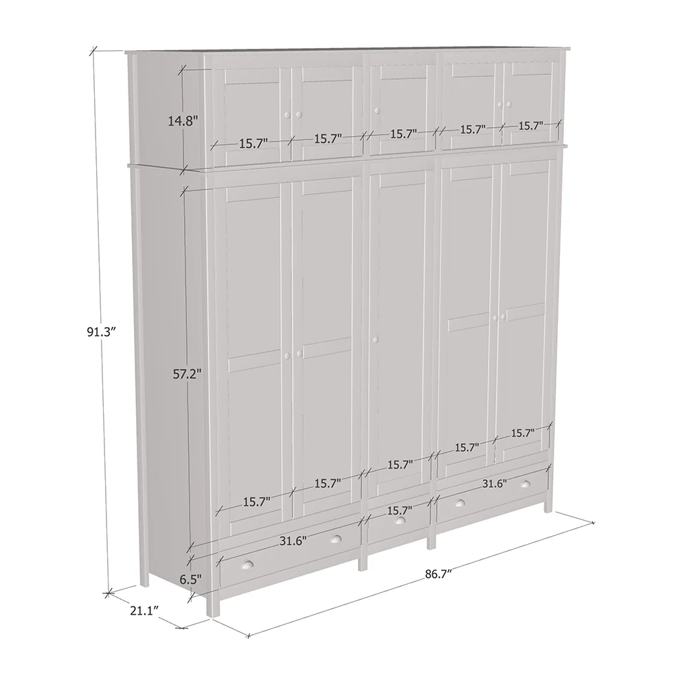 Topazio 10D3S Solid Wood Wardrobe - Image 10
