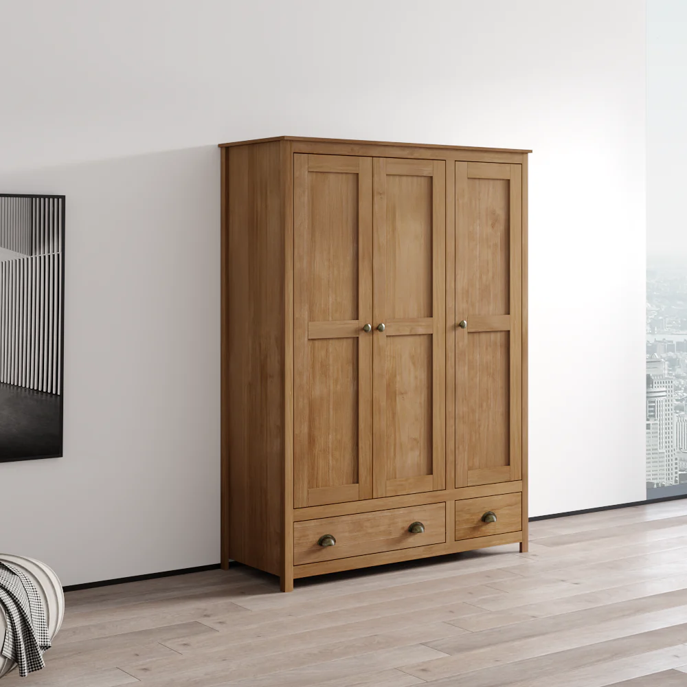Topazio 3D2S Solid Wood Wardrobe - Image 4