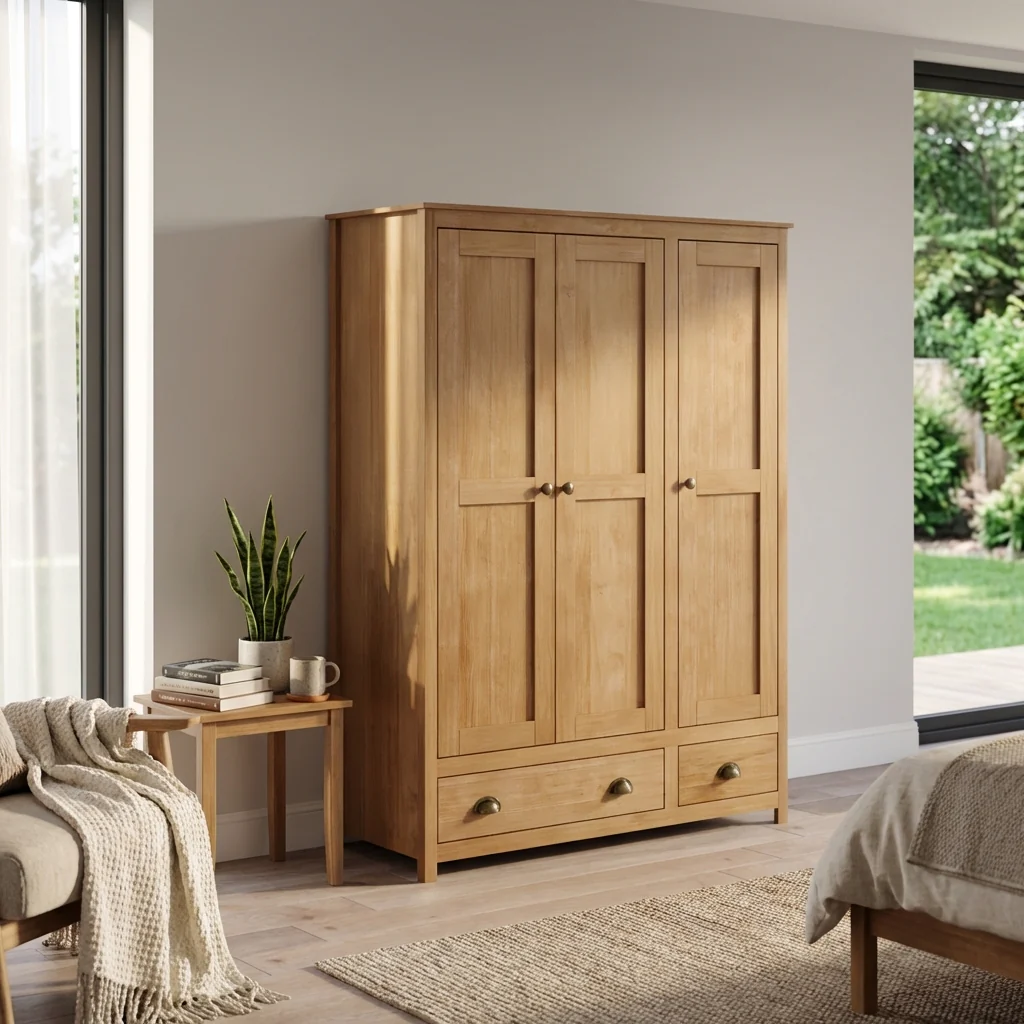 Topazio 3D2S Solid Wood Wardrobe - Image 6