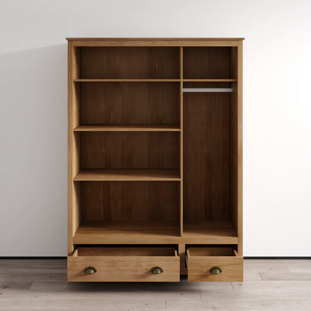 Topazio 3D2S Solid Wood Wardrobe - Image 9