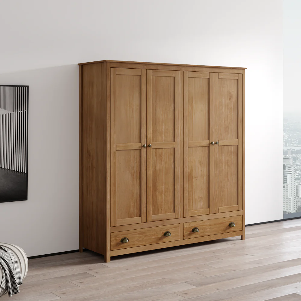 Topazio 4D2S Solid Wood Wardrobe - Image 4