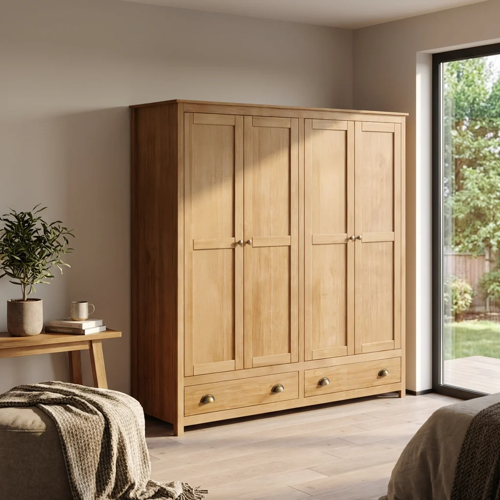 Topazio 4D2S Solid Wood Wardrobe - Image 5
