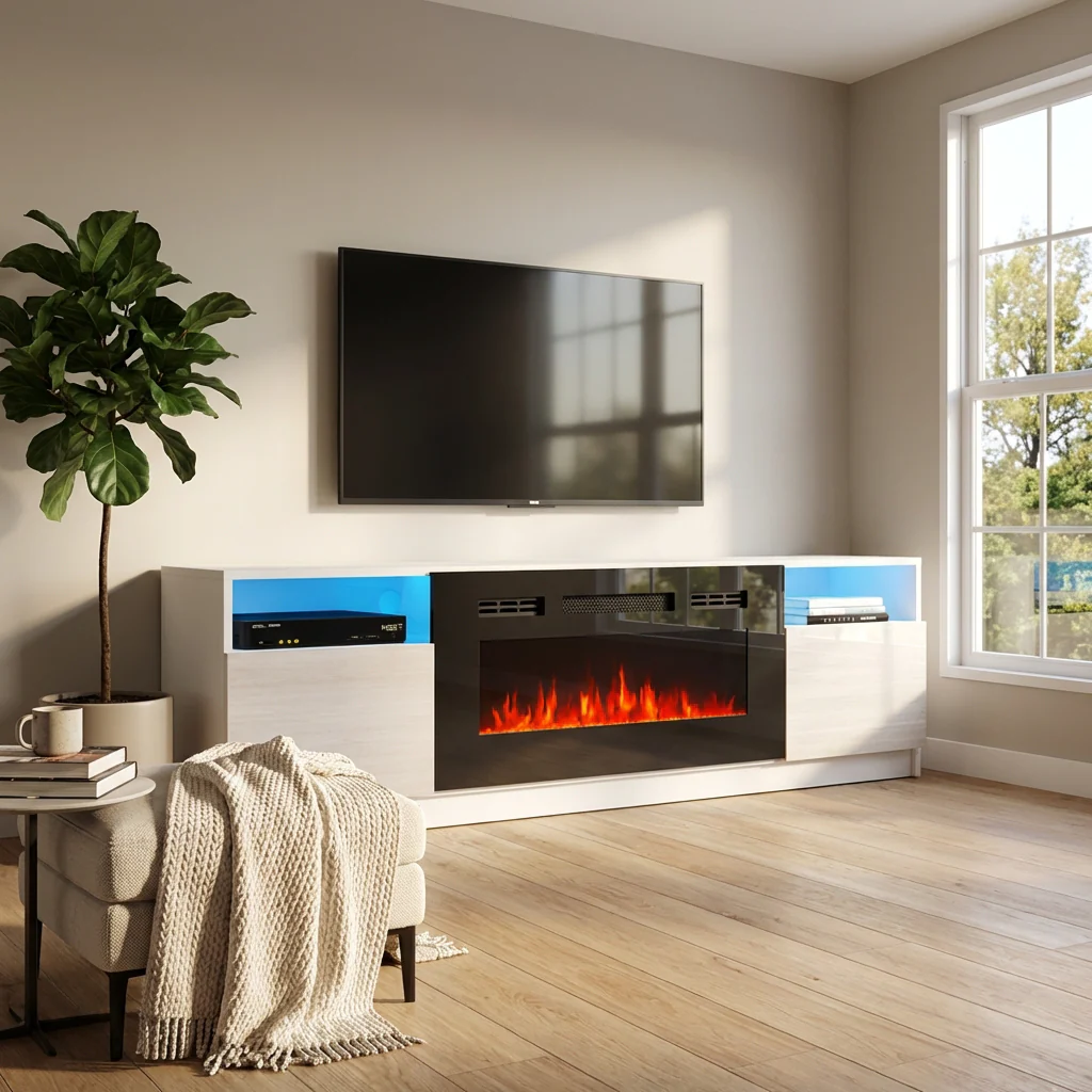 York 02 Fireplace TV Stand - Image 10