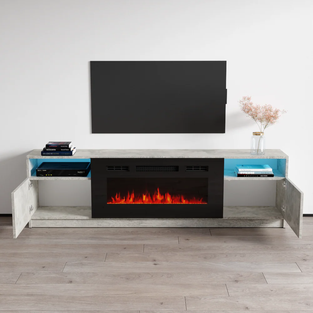 York 02 Fireplace TV Stand - Image 28