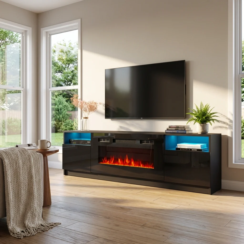 York 02 Fireplace TV Stand - Image 6