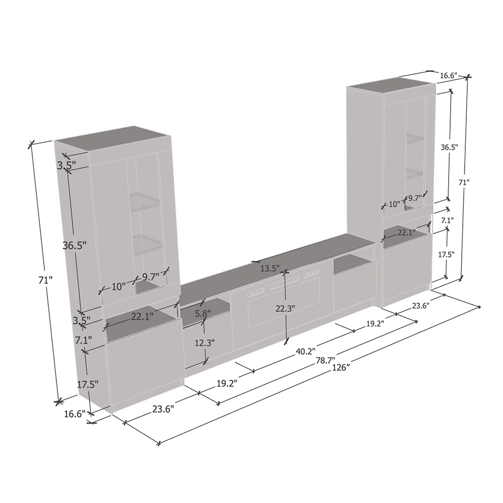 York WH02 Fireplace Entertainment Center - Image 8